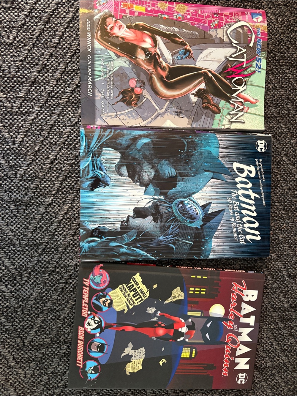 DC Comics Graphic Novel Trio - Blue, Black, Pink Covers